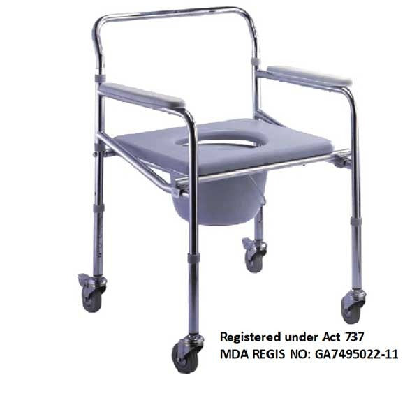 HOSPIGUARD STEEL COMMODE W/WHEEL BOARD TYPE MY06971-W