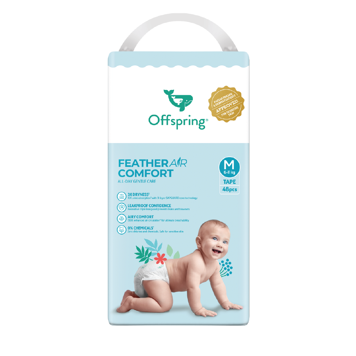 OFFSPRING FEATHER AIR COMFORT TAPE DIAPER M 48S