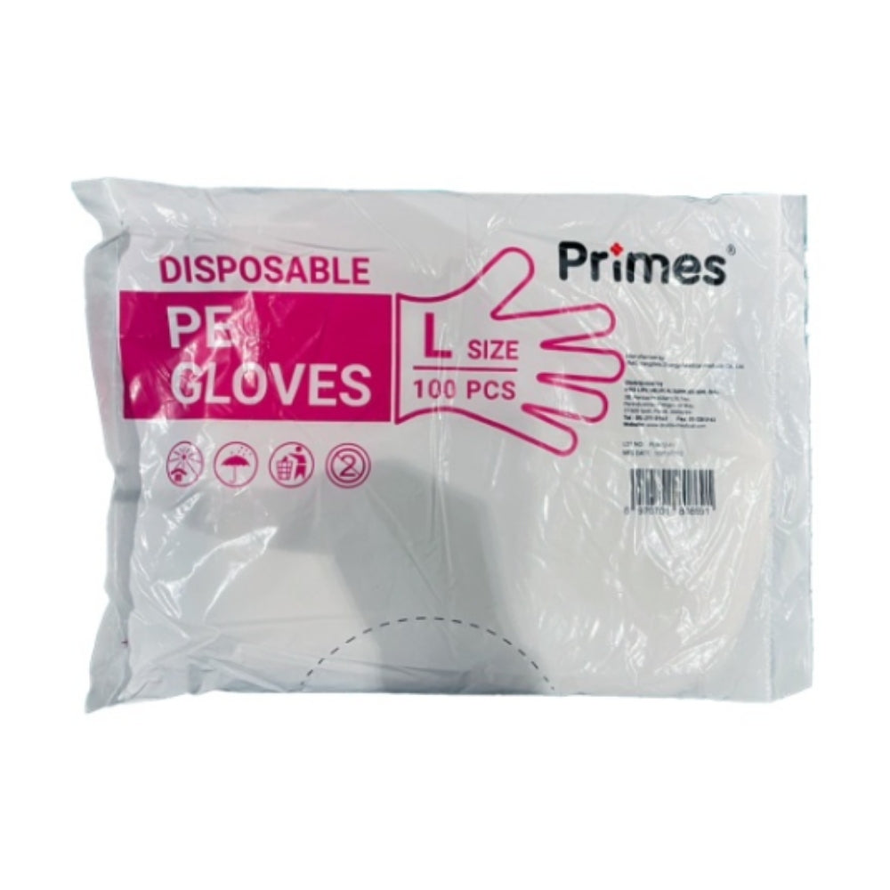 PRIMES PE GLOVES L 100S