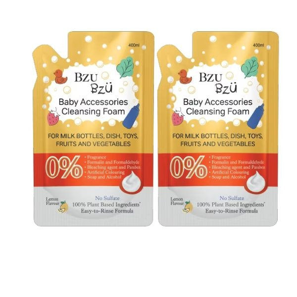 BZU BZU BABY ACCESSORIES CLEANSING FOAM LEMON REFILL 400MLX2