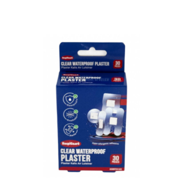 HOSPIGUARD CLEAR WATERPROOF PLASTER (ASSORTED) 30S (BPC30)