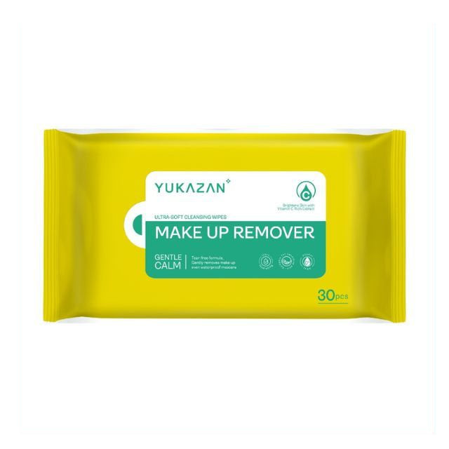 YUKAZAN LEMON VITAMIN C MAKE UP REMOVER WIPES 30S