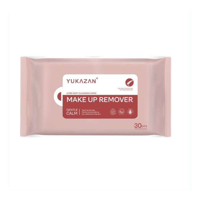 YUKAZAN PINK ALOE VERA MAKE UP REMOVER WIPES 30S