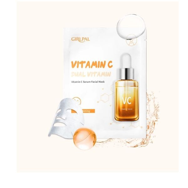 GIRLPAL VITAMIN C DUAL VITAMIN SERUM FACIAL MASK 5S