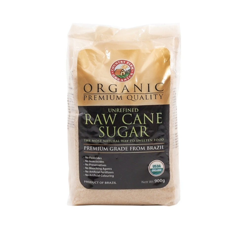 COUNTRY FARM ORGANIC RAW CANE SUGAR 900G - BRAZIL PREMIUM GRADE