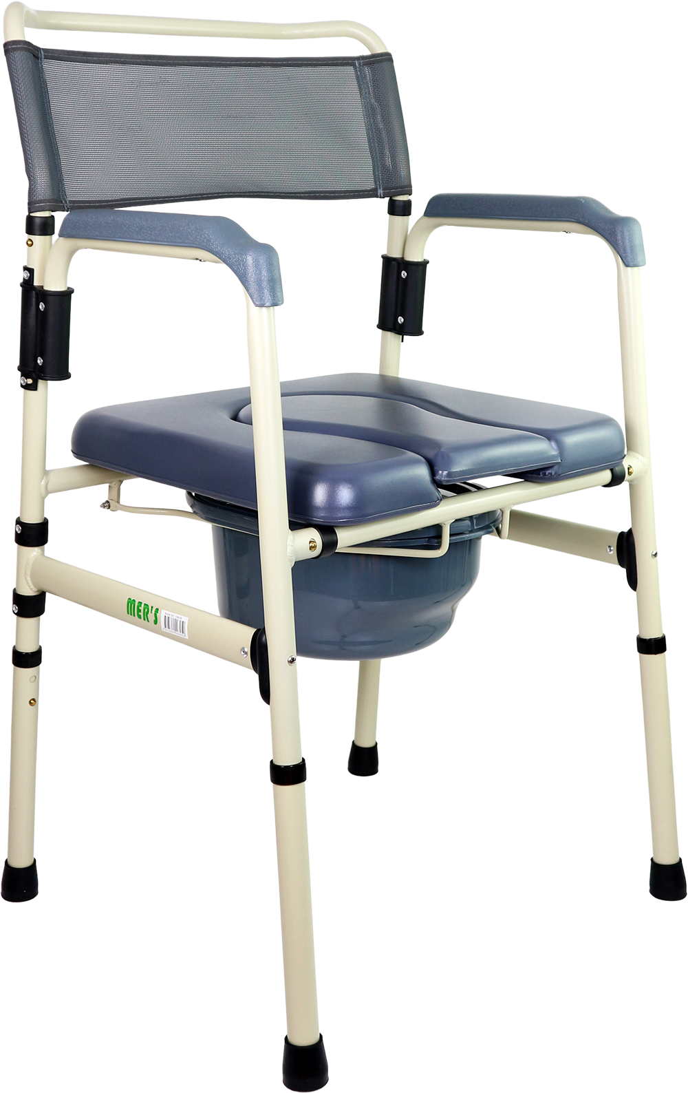 MERS ALUMINIUM COMMODE CHAIR WITH SOFT SEAT (CM500)
