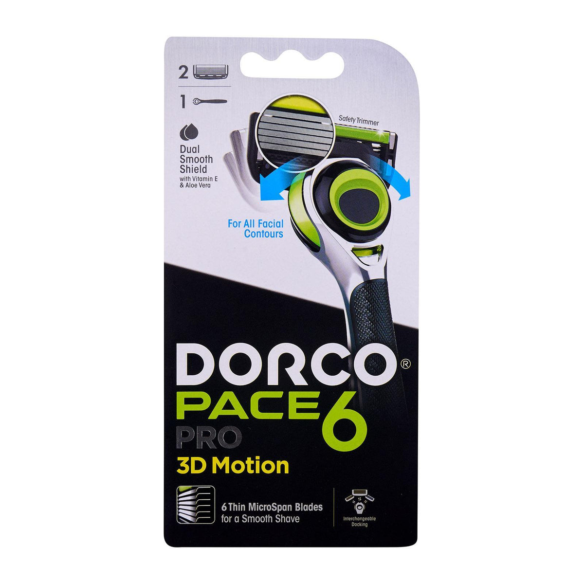 DORCO PACE 6 PRO 3D MOTION RAZOR 1S HANDLE + 2S REFILL