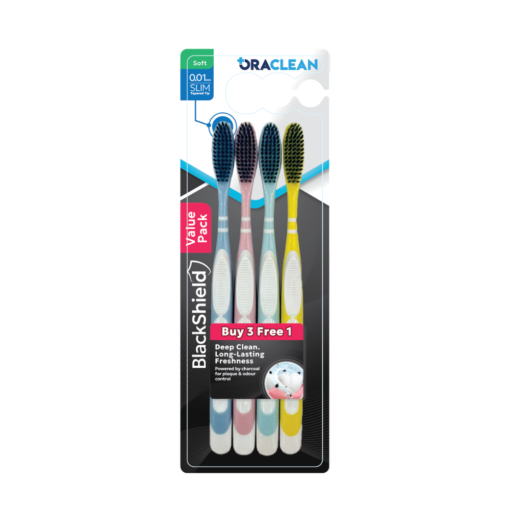ORACLEAN BLACKSHIELD TOOTHBRUSH VALUE PACK 3S+1S