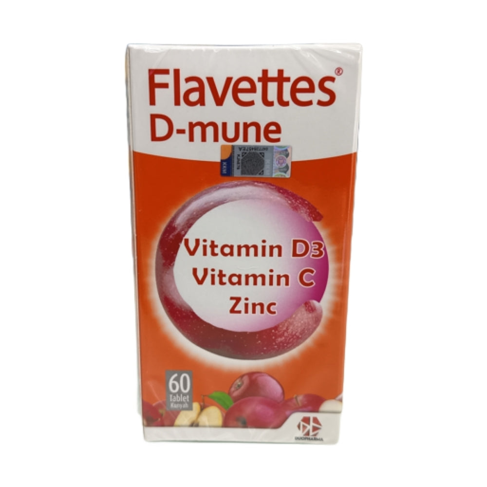 FLAVETTES D-MUNE VIT D3+C+ZINC 60S