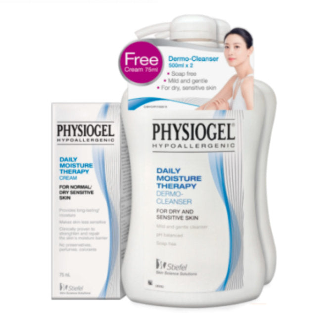 PHYSIOGEL DAILY MOISTURE THERAPY CLEANSER 500MLX2+G