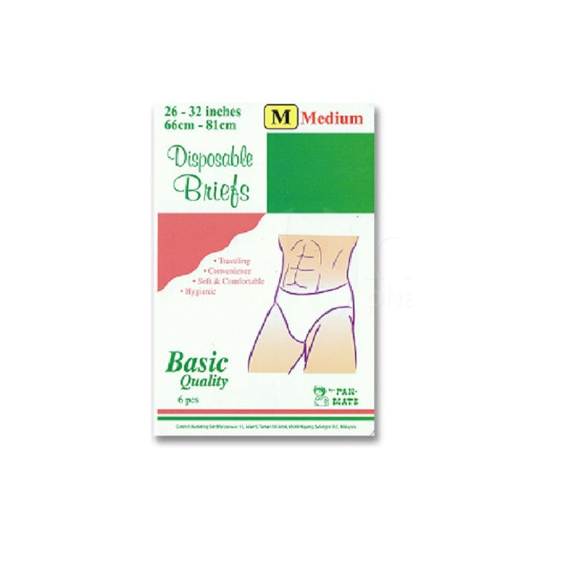 PAN-MATE BASIC DISPOSABLE BRIEFS M 6S