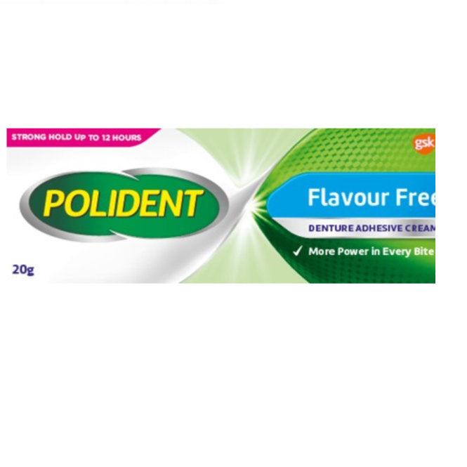 POLIDENT FLAVOUR FREE DENTURE ADHESIVE CREAM 20G