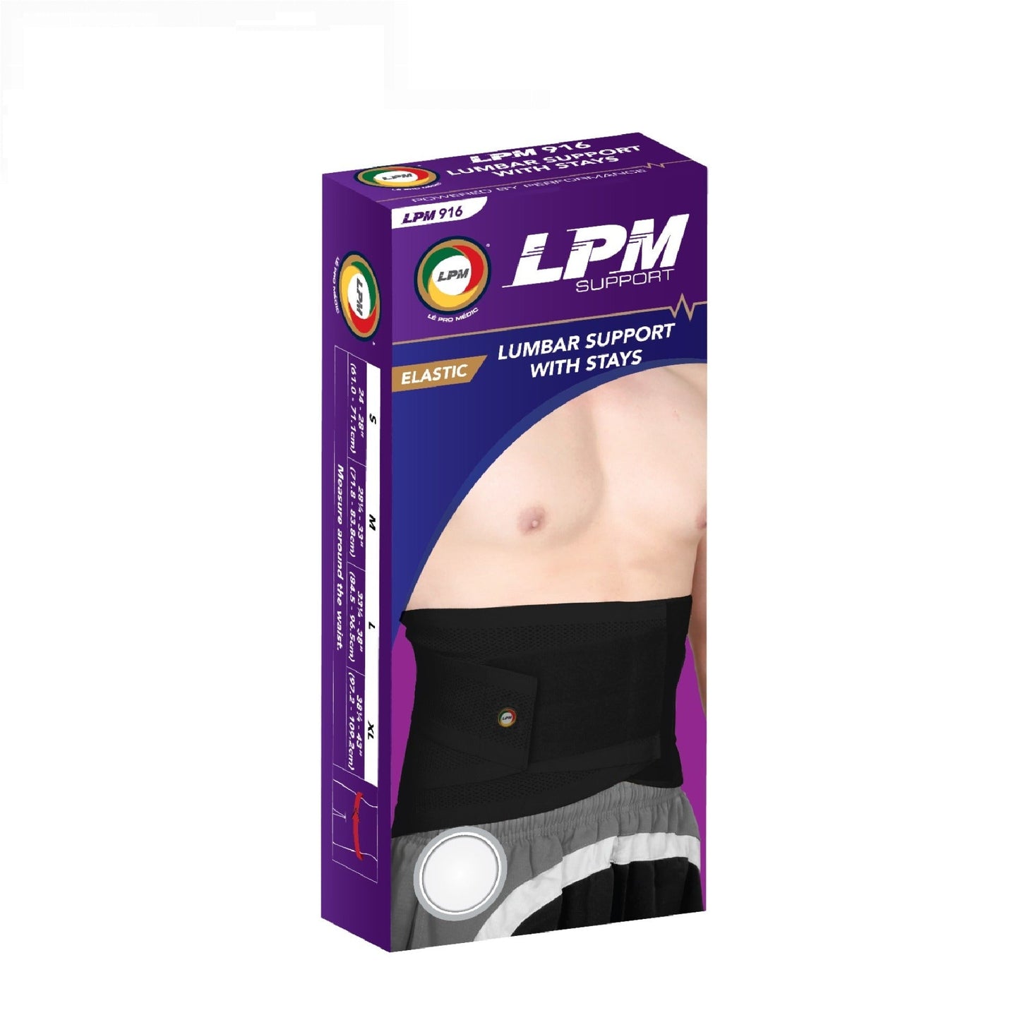 LPM 916 SACRO LUMBAR SUPT W/STAY - XL