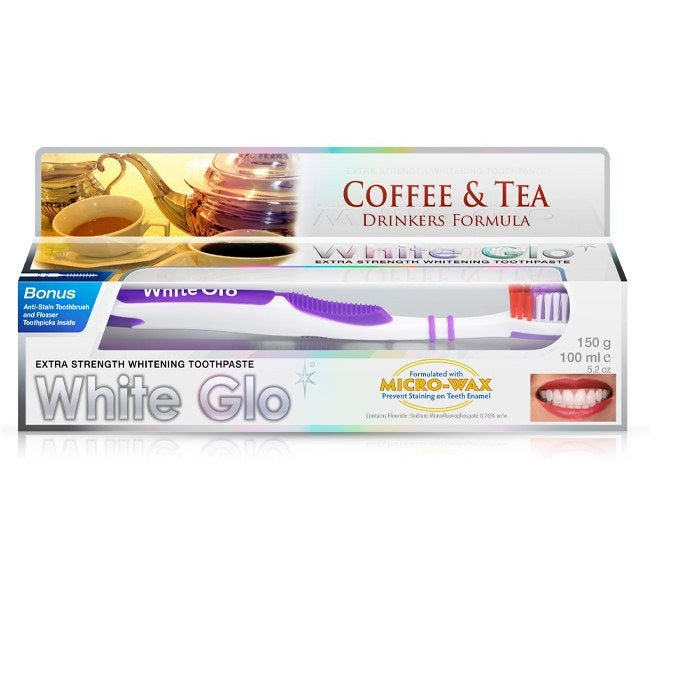 WHITE GLO COFFEE TEA TOOTHPASTE 150G