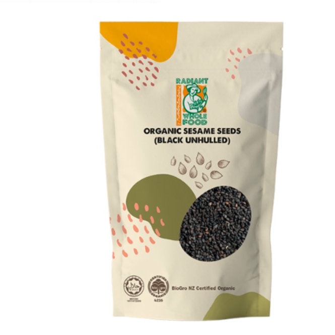 RADIANT SESAME BLACK ORGANIC UNHULLED 200G