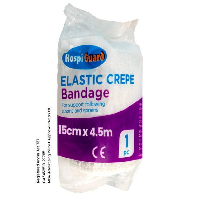 HOSPIGUARD ELASTIC CREPE BANDAGE 15CM X 4.5M 1S