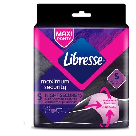 LIBRESSE MAX SECURITY NIGHT SECURE MAXI PANTIES S 2S