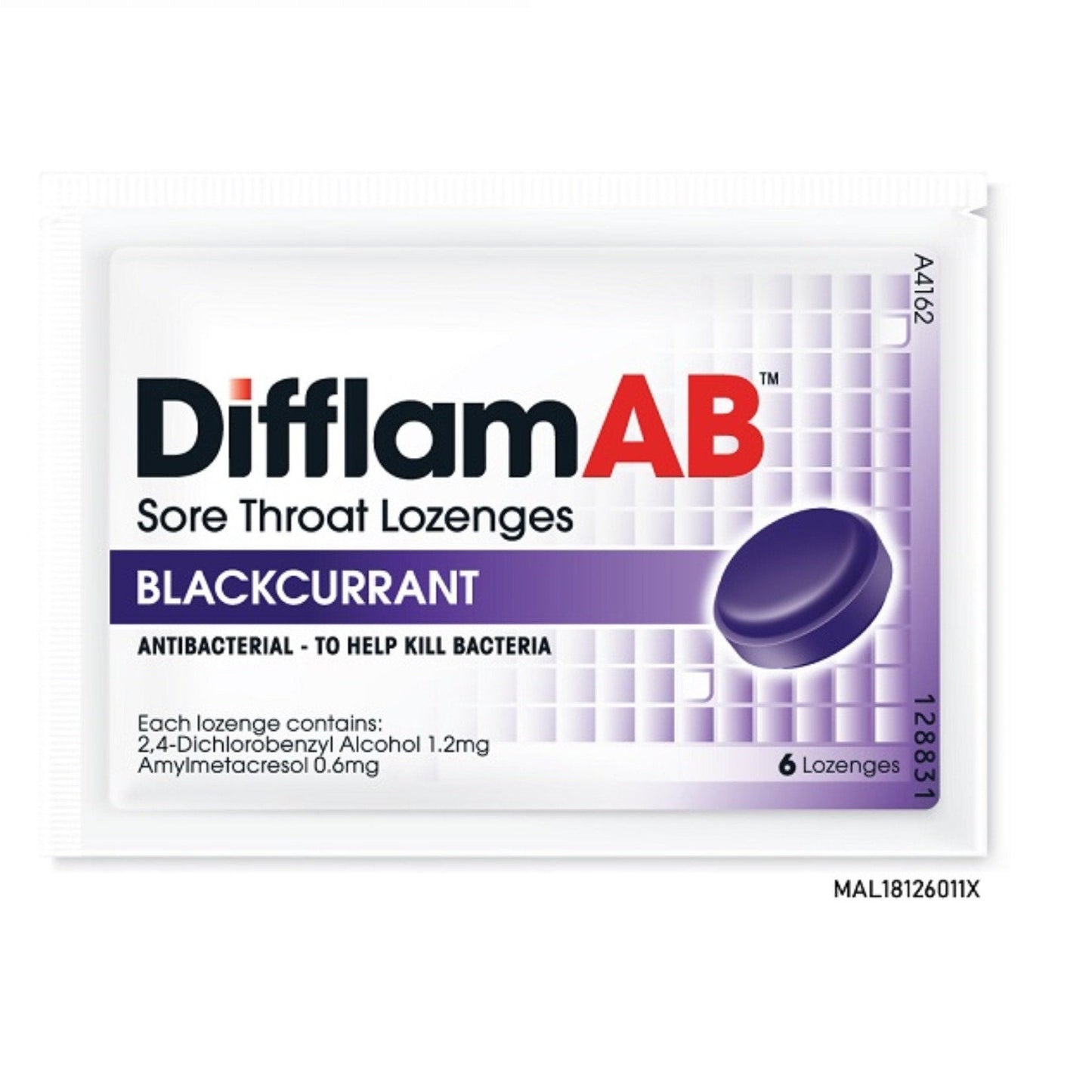 DIFFLAM AB LOZENGES BLACKCURRANT 6S