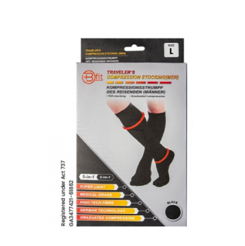 BFIT 5IN1 S162 TRAVEL COMPRESSION SOCK FOR MEN L