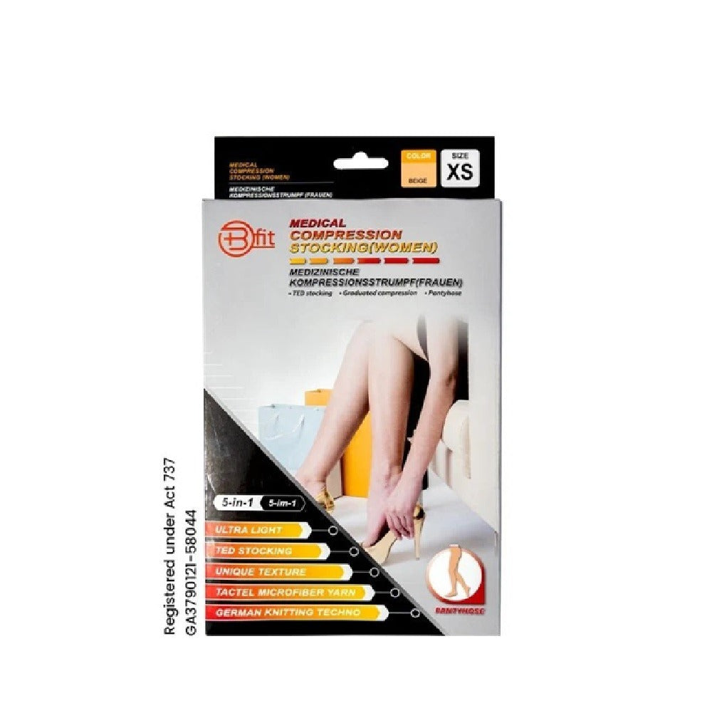 BFIT 5IN1 S182 MEDICAL COMPRESSION STOCK ING W/ANTI SLIP SILICONE - PANTHYHOSE X