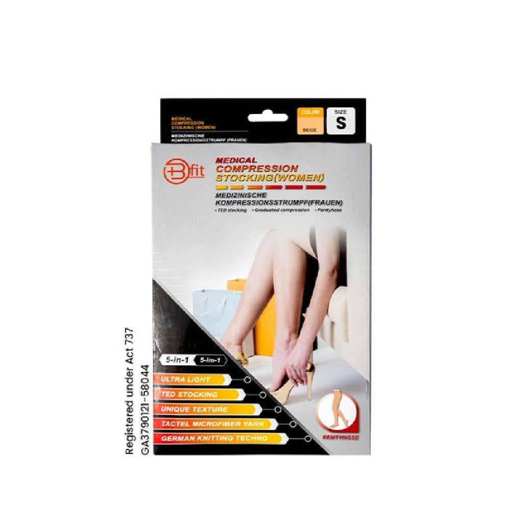 BFIT 5IN1 S182 MEDICAL COMPRESSION STOCK ING W/ANTI SLIP SILICONE - PANTHYHOSE S