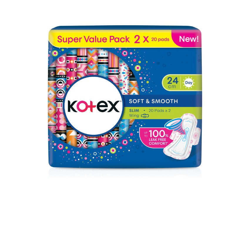 KOTEX SOFT&SMOOTH SLIM WING 20SX2