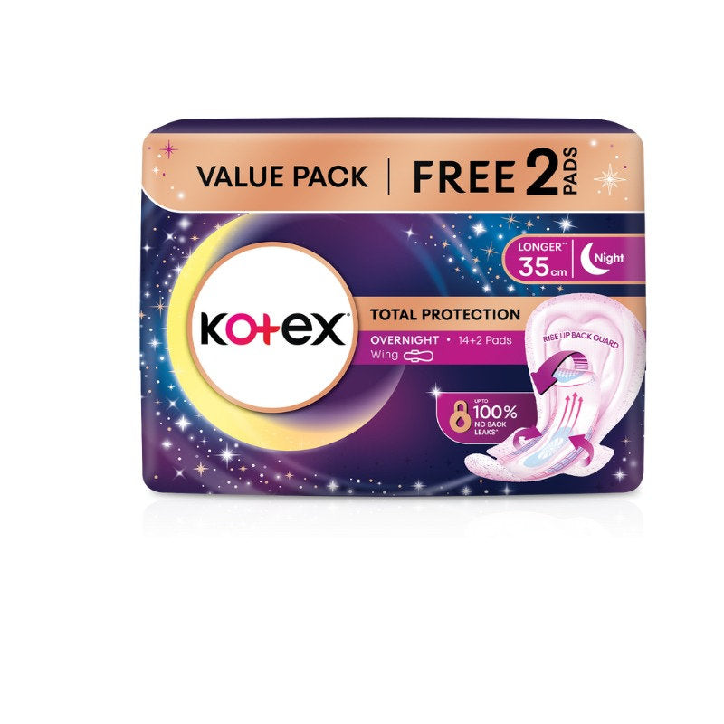 KOTEX TOTAL PROTECTION RISE-UP GUARD OVERNIGHT 35CM WING 14S