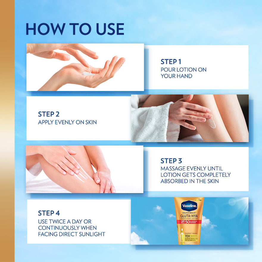 VASELINE GLUTA-HYA SERUM BURST LOTION SPF50 50ML