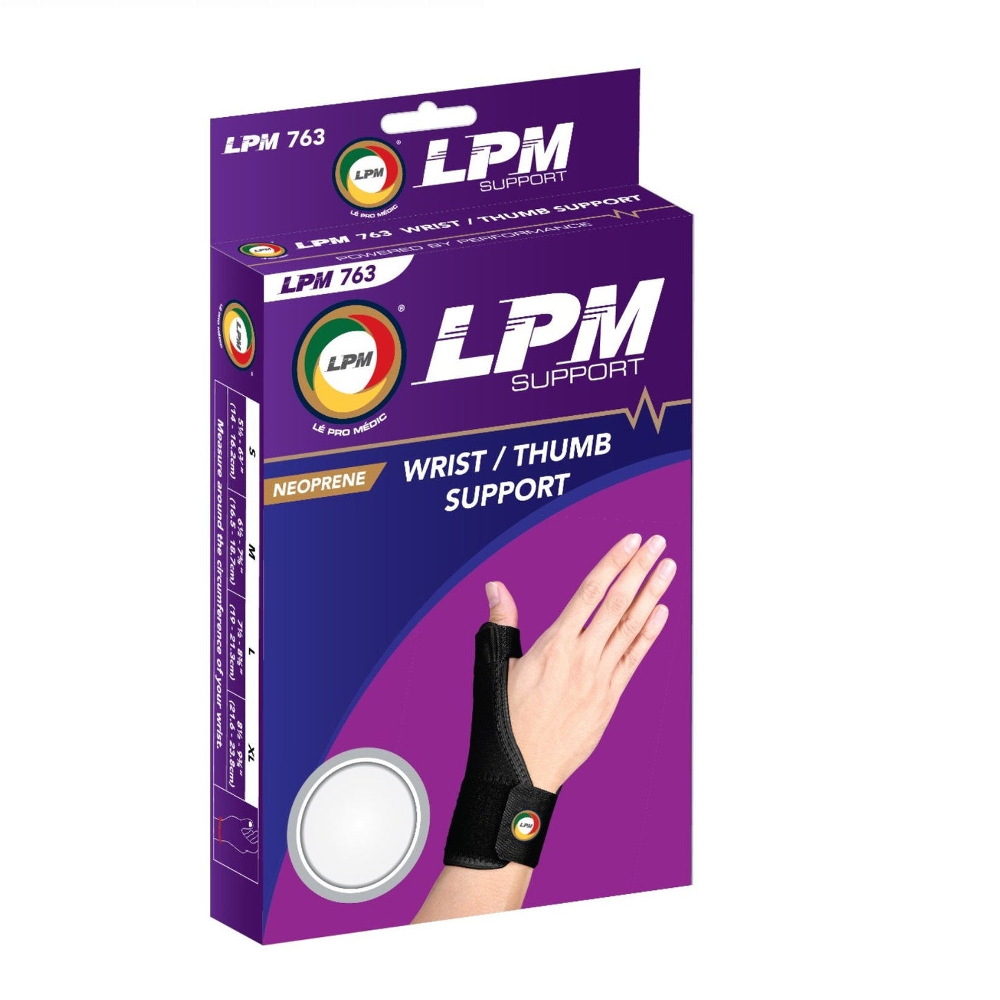LPM NEOPRENE WRIST THUMB SUPPORT 763 S