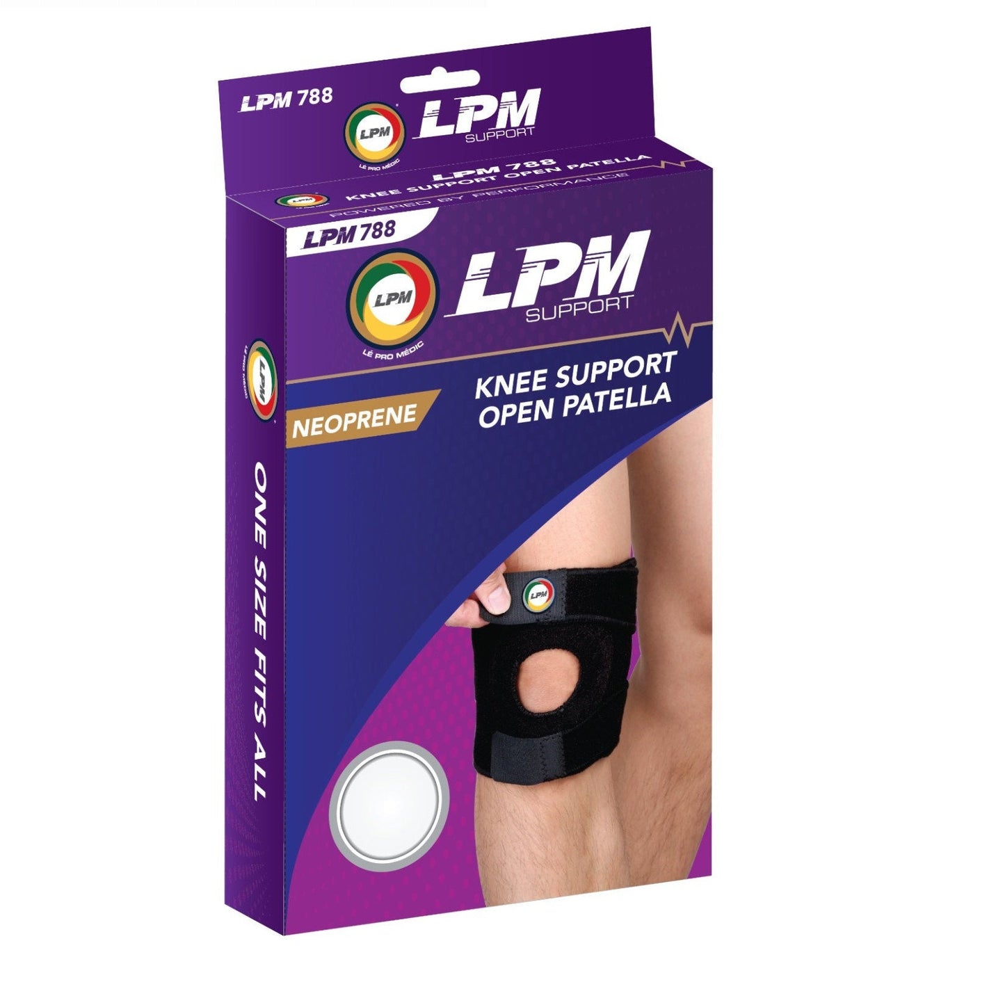 LPM OPEN PATELLA KNEE SUPPORT 788 FREE SIZE