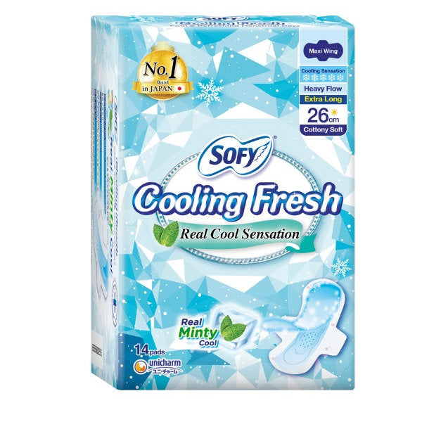 SOFY COOLING FRESH DAY EXTRA LONG MAXI WING 26CM 14S