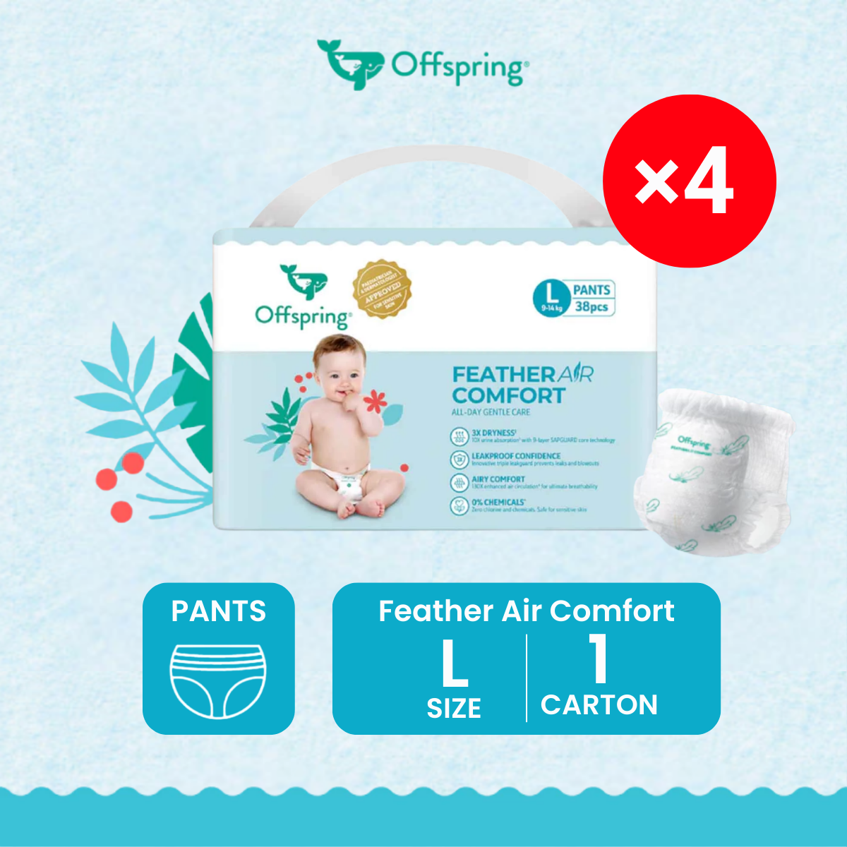 OFFSPRING FEATHER AIR COMFORT PANTS L 38S X 4