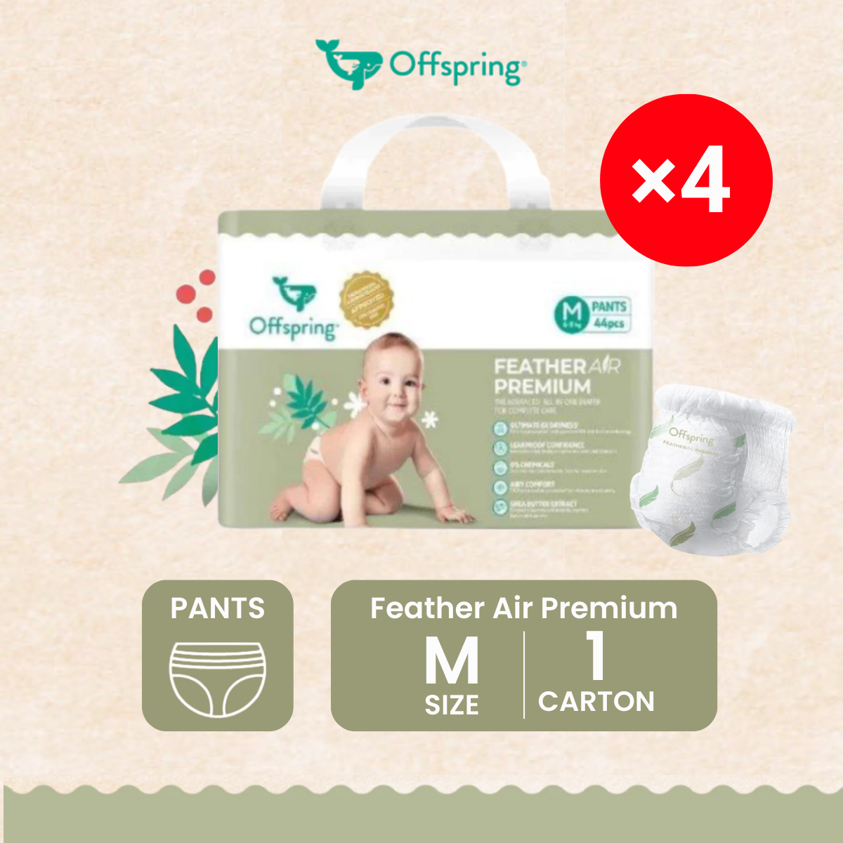 OFFSPRING FEATHER AIR PREMIUM PANTS M 44S X 4