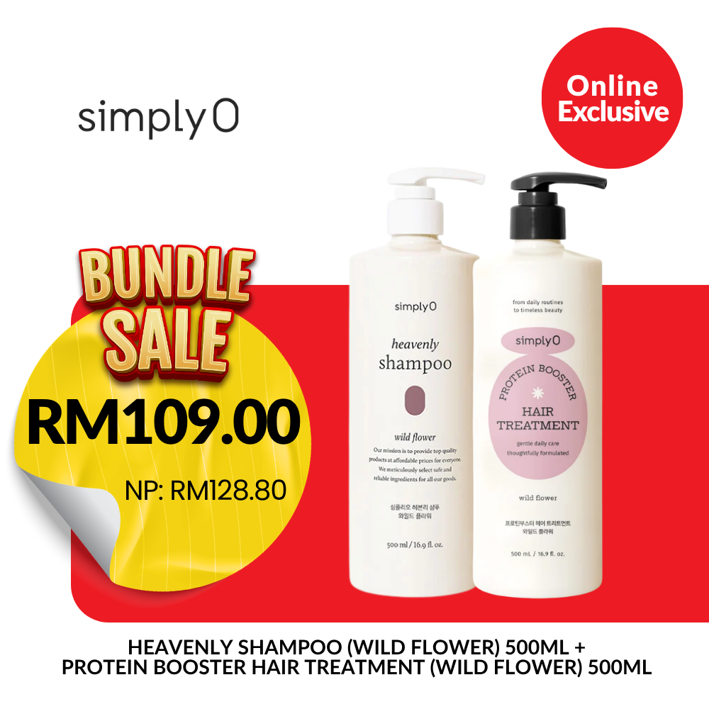 SIMPLY O HEAVENLY SHAMPOO 500ML + HAIR TREATMEN 500ML (WILD FLOWER)
