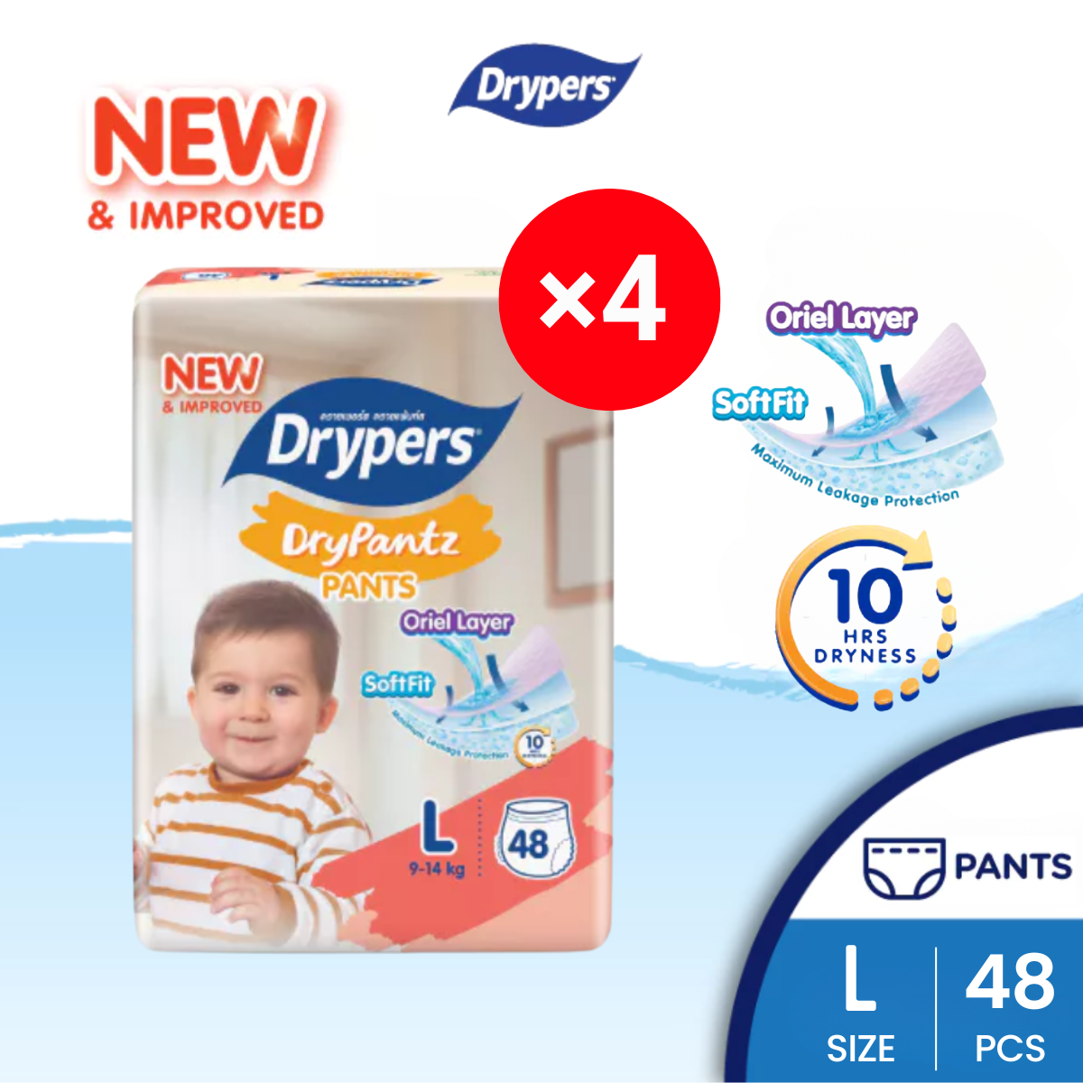 DRYPERS DRYPANTZ L 48S × 4