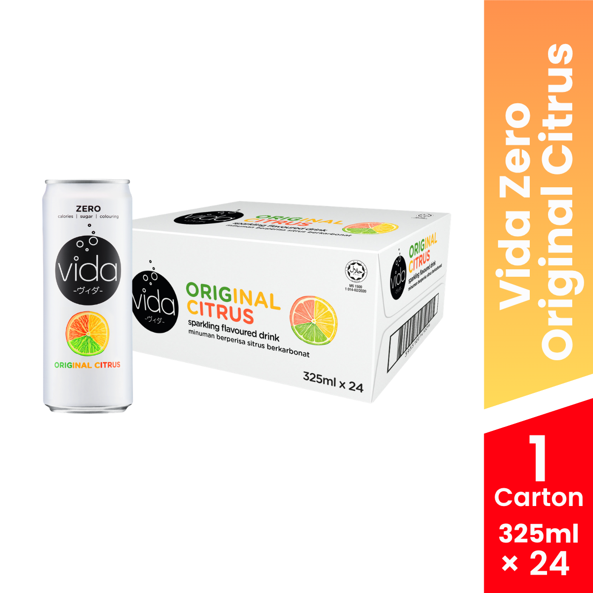 VIDA ZERO LEMON 325ML x 24