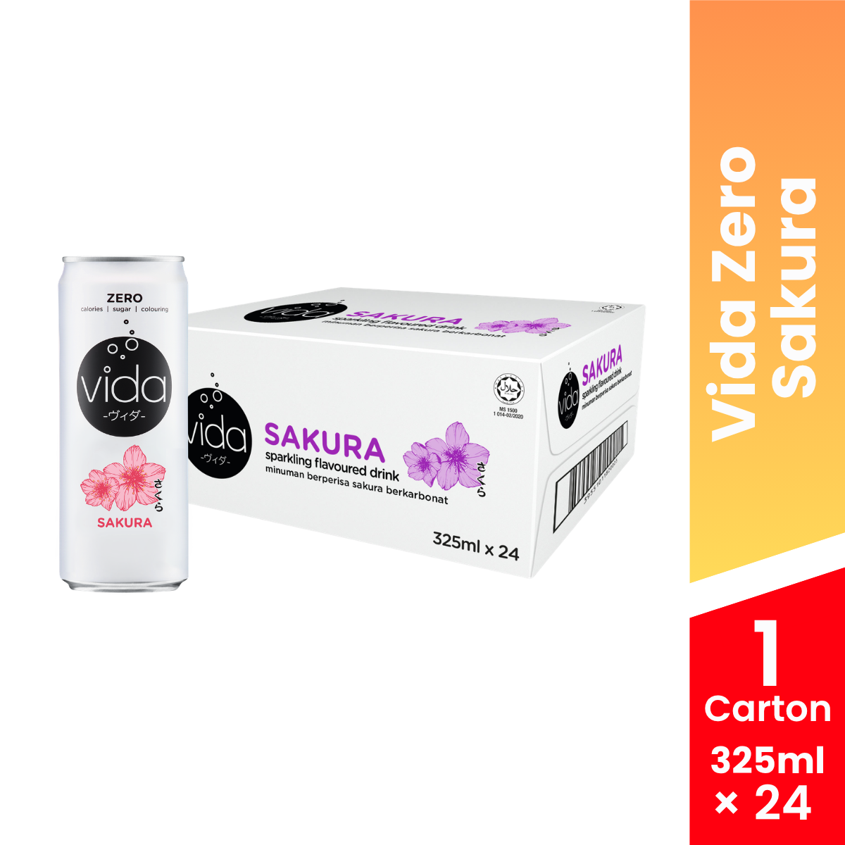 VIDA ZERO SAKURA 325ML x 24