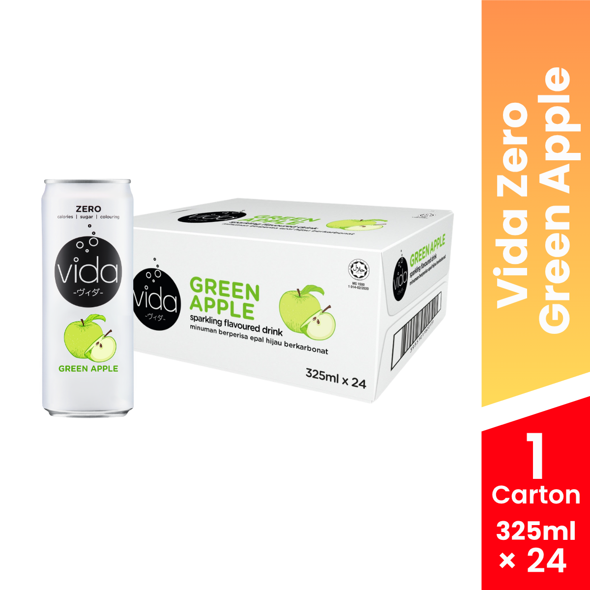VIDA ZERO GREEN APPLE 325ML x 24