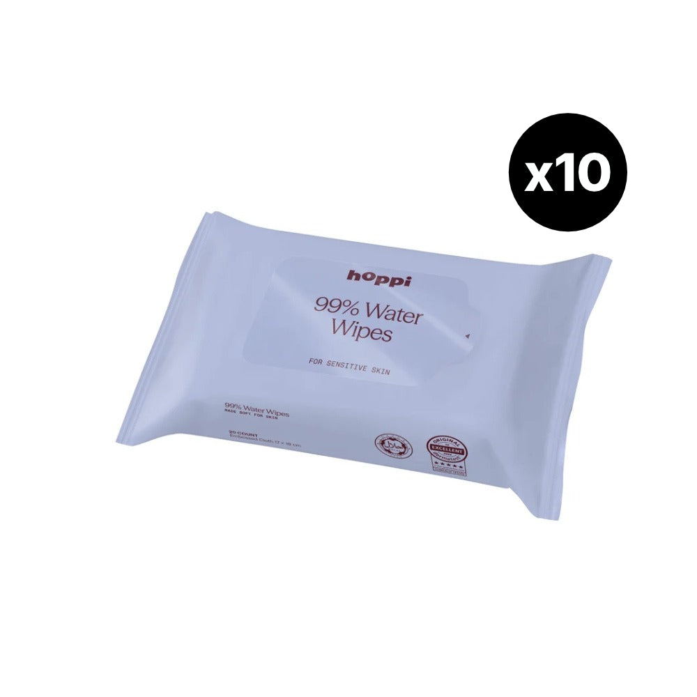HOPPI 99% WATER WIPES 20S x10