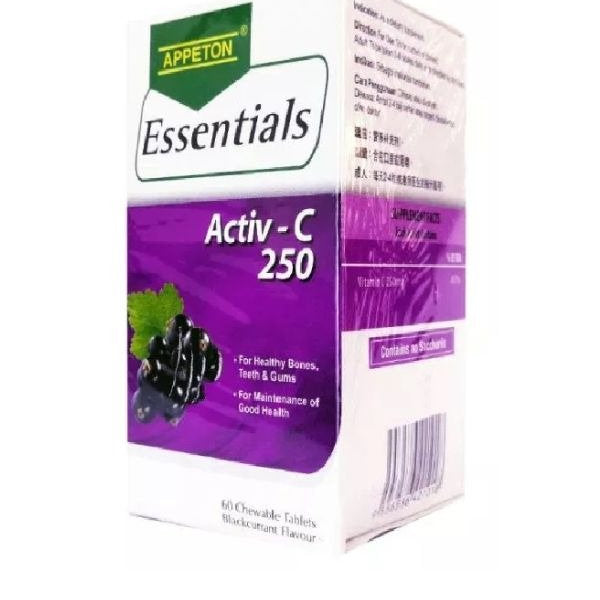 APPETON ESSENTIALS VITAMIN C 250MG BLACKCURRANT 60S