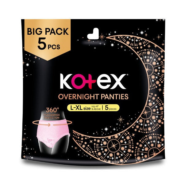 KOTEX OVERNIGHT PANTIES L/XL BIG PACK 5S