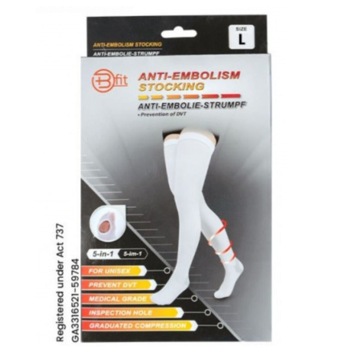 BFIT 5IN1 E164 TED 18MMHG THIGH HIGH L