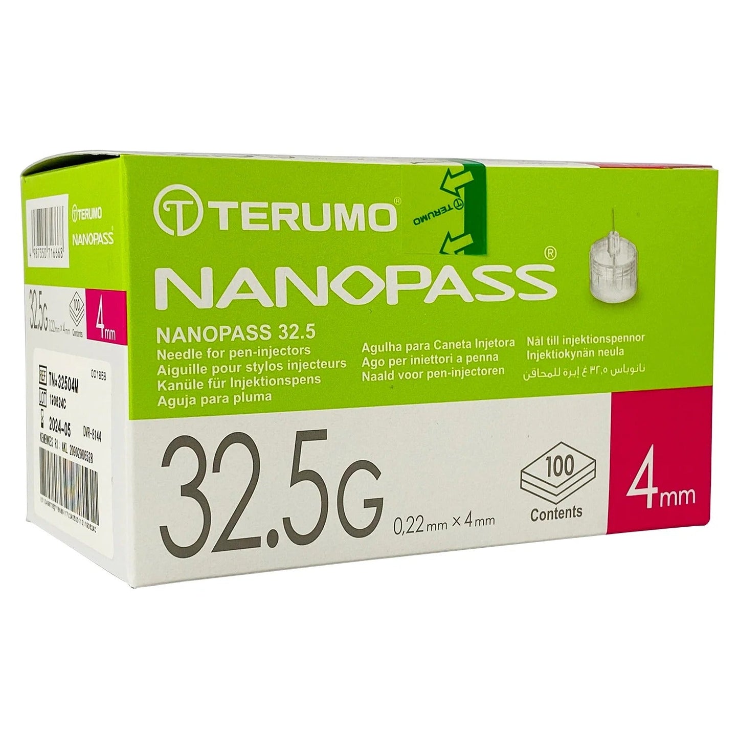 TERUMO NANOPASS 32.5G 4MM 100S
