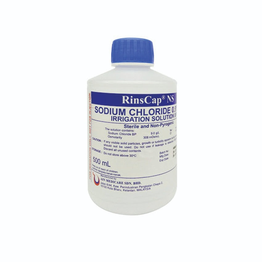 RINS NORMAL SALINE SODIUM CHLORIDE 0.9% FOR IRRIGATION (AIN) 500ML