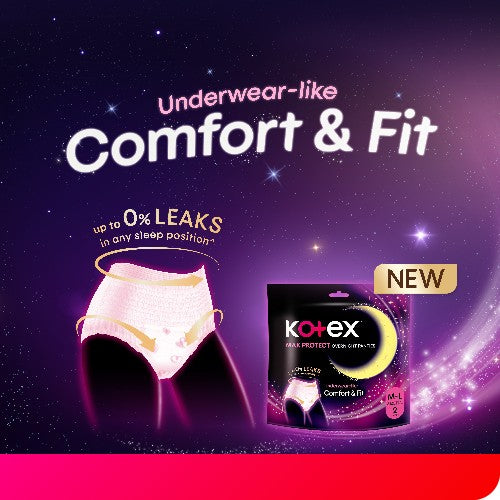KOTEX OVERNIGHT PANTIES M/L 2S