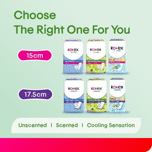 KOTEX PANTYLINER DAILY ODOR CARE LONGER & WIDER SCENTED DAUN SIRIH 17.5CM 30SX3