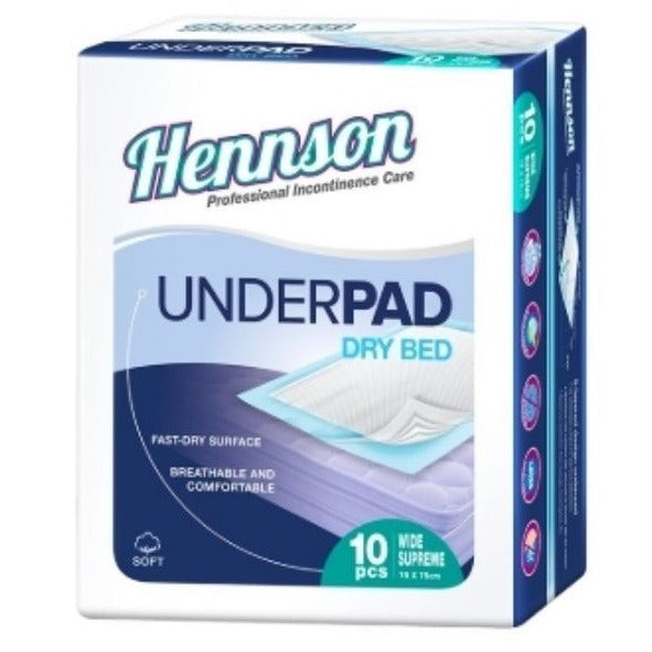 HENNSON DRYBED UNDERPAD 75CM X 75CM 10S