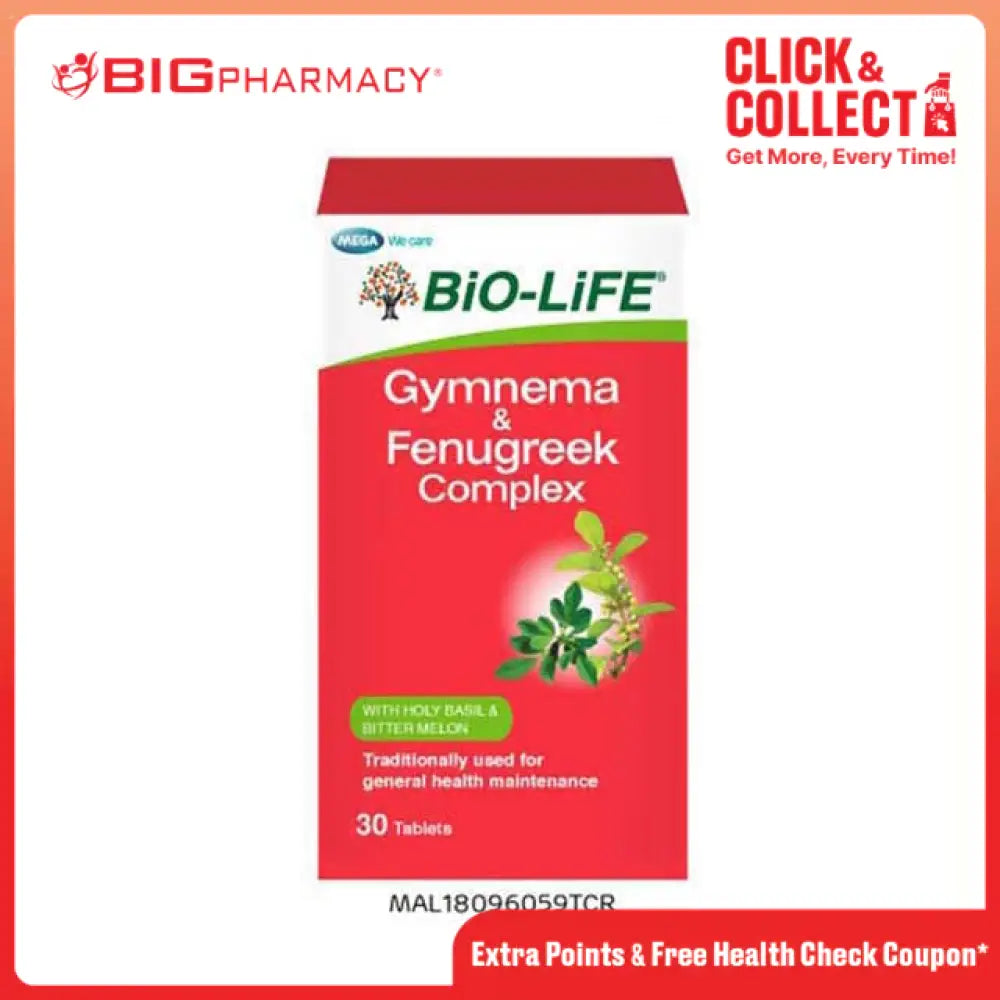BIO-LIFE GYMNEMA & FENUGREEK COMPLEX TAB 30S