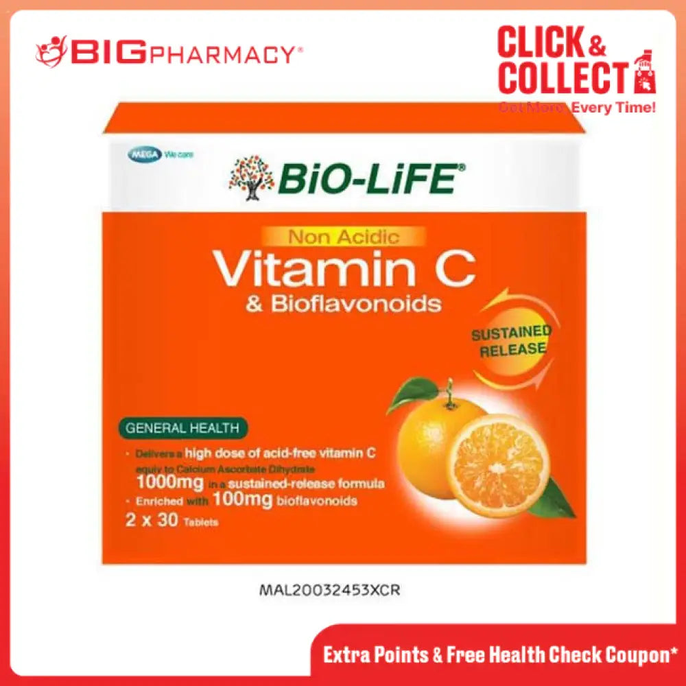 BIO-LIFE NON ACIDIC VITAMIN C & BIOFLAVONOIDS TAB 30SX2