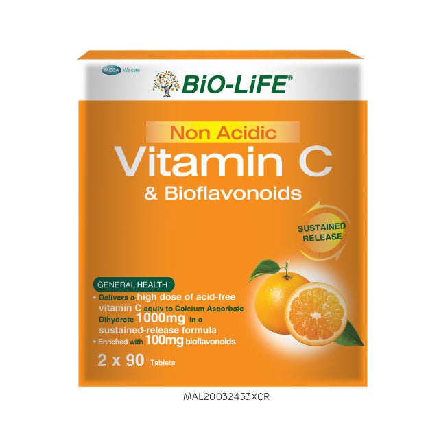 BIO-LIFE NON ACIDIC VITAMIN C & BIOFLAVONOIDS TAB 90SX2